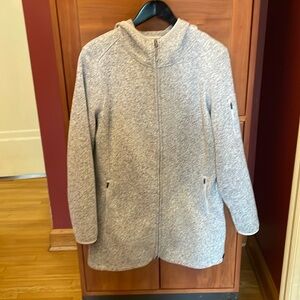 LLBean Women's L.L.Bean Sweater Fleece Coat XL Pewter